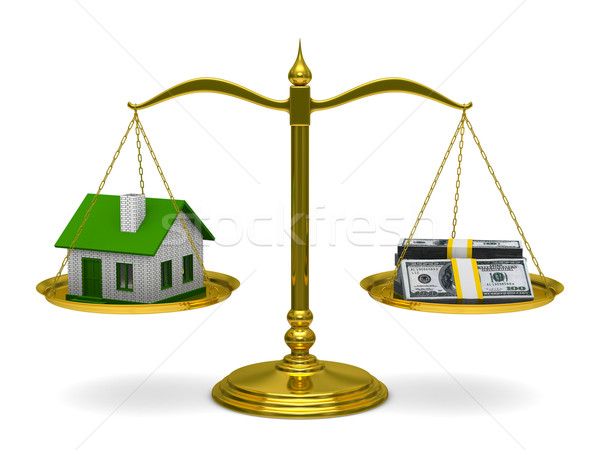 House and money on scales. Isolated 3D image Stock photo © ISerg