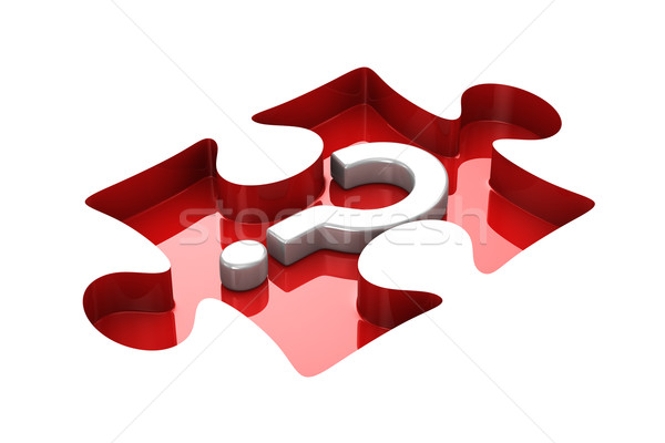 Puzzle fehér izolált 3D kép üzlet Stock fotó © ISerg