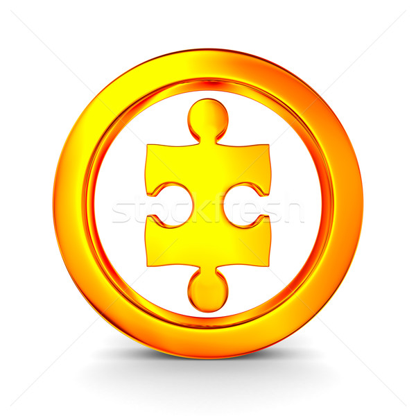Puzzle into circle on white background. Isolated 3D image Stock photo © ISerg