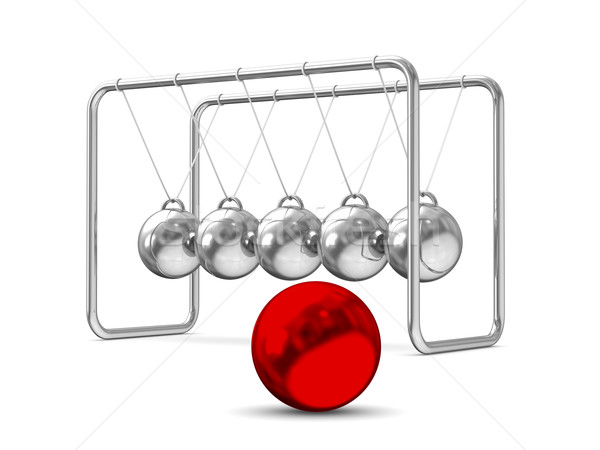 Stock photo: Balancing balls on white background. Isolated 3D image