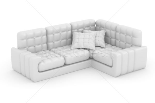 Isoliert Leder Sofa Innenraum 3D Bild Stock foto © ISerg
