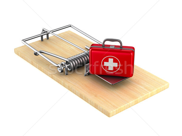 first aid kit in mousetrap. Isolated 3D illustration Stock photo © ISerg