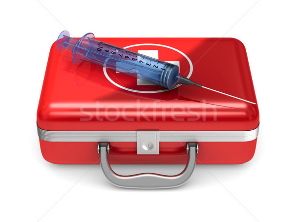 First aid kit on white background. Isolated 3D illustration Stock photo © ISerg