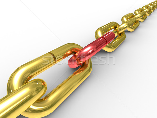 Gold chain on white background. Isolated 3D image Stock photo © ISerg