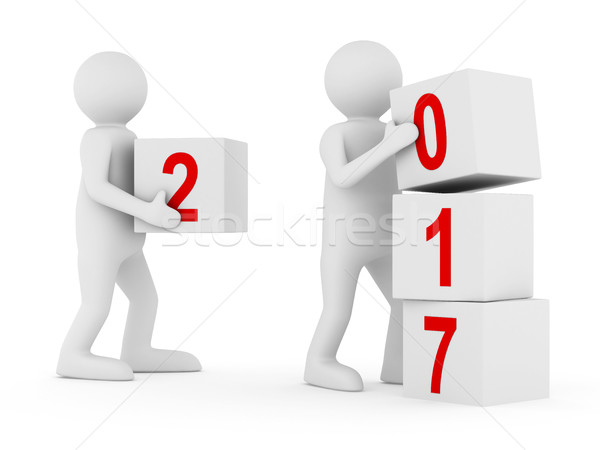 Conceptual image teamwork on white. Isolated 3D image Stock photo © ISerg