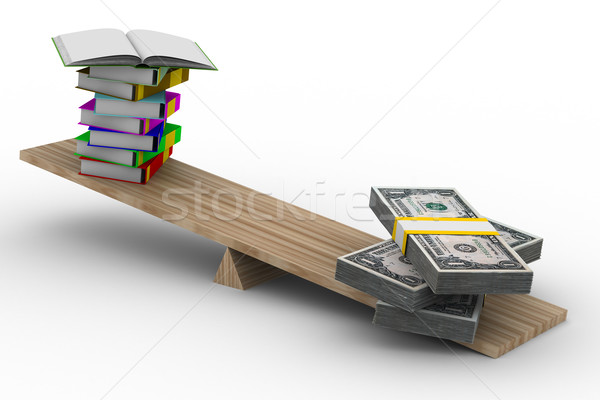 Stock foto: Bezahlt · Ausbildung · isoliert · 3D · Bild · weiß