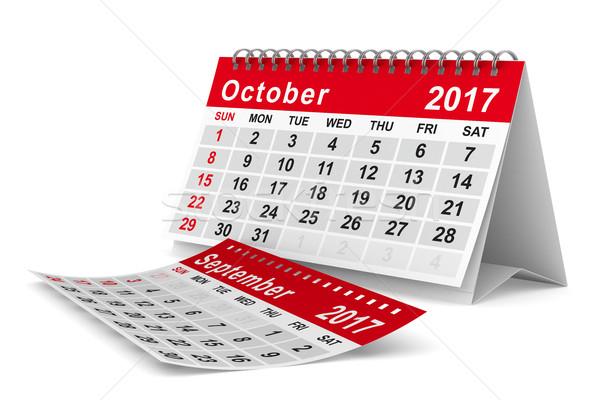 2017 year calendar. October. Isolated 3D image Stock photo © ISerg