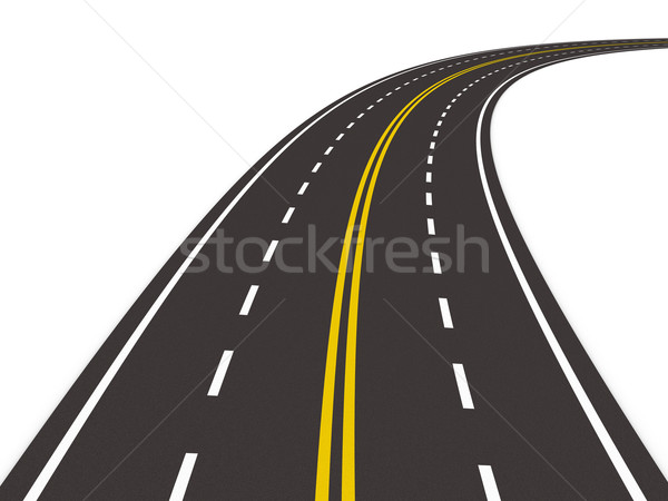 Strada bianco isolato 3D immagine viaggio Foto d'archivio © ISerg