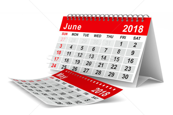 2018 year calendar. June. Isolated 3D illustration Stock photo © ISerg