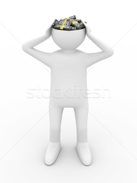 businessman thinks of money. Isolated 3D image Stock photo © ISerg