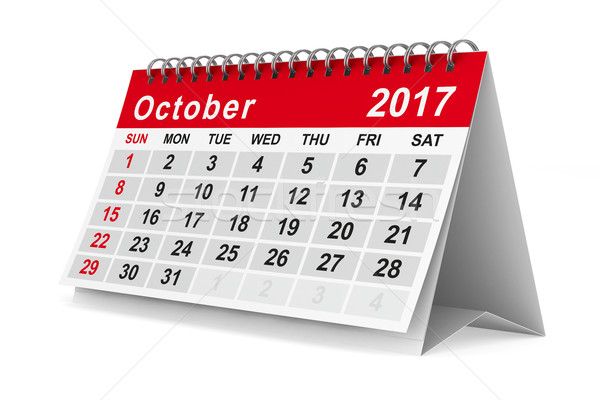 2017 year calendar. October. Isolated 3D image Stock photo © ISerg