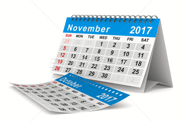 2017 year calendar. November. Isolated 3D image Stock photo © ISerg