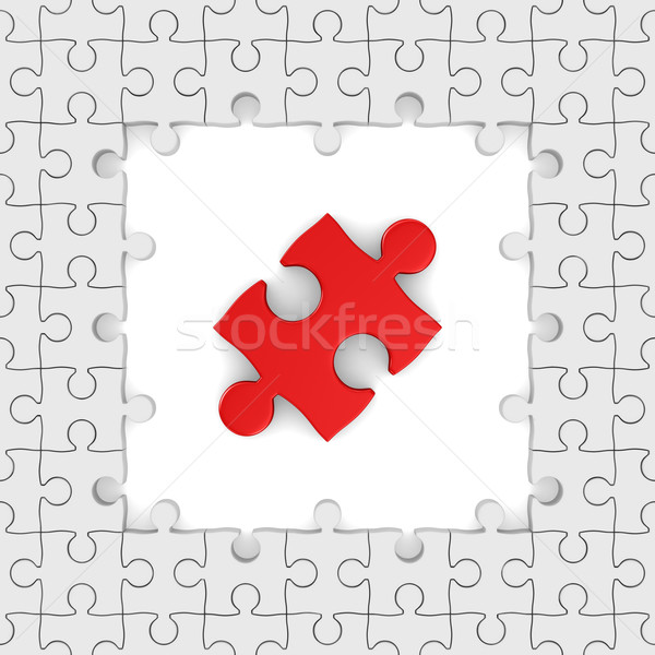Seamless texture white puzzle. 3D image Stock photo © ISerg