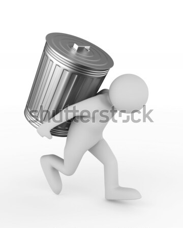 men carry toilet bowl on back. Isolated 3D image Stock photo © ISerg