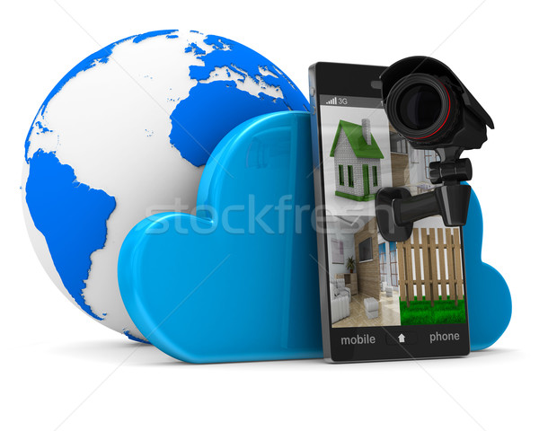 phone with camera on white background. Isolated 3D image Stock photo © ISerg