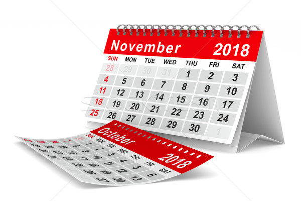 2018 year calendar. November. Isolated 3D illustration Stock photo © ISerg