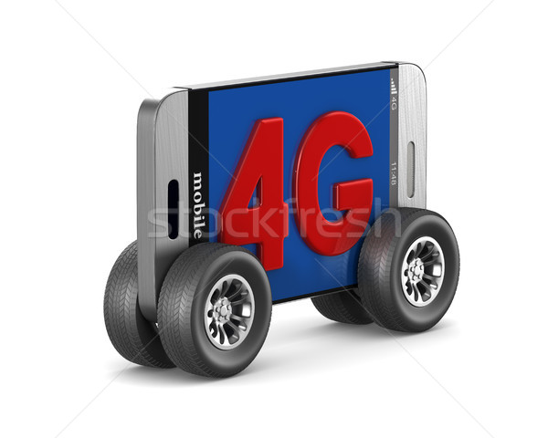 4g telefon beyaz yalıtılmış 3d illustration hareketli Stok fotoğraf © ISerg