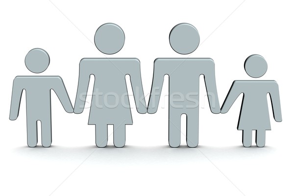 The image of family. 3D illustrations. Stock photo © ISerg