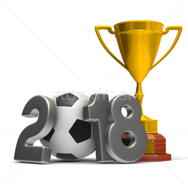 Soccer 2018 on white background. Isolated 3D illustration Stock photo © ISerg