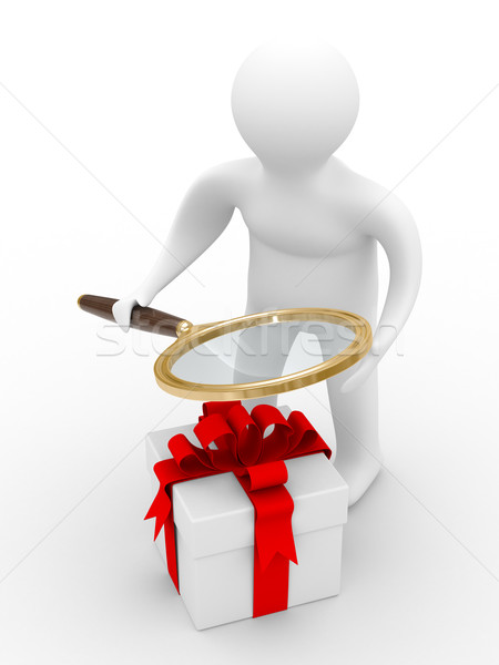 Suche Geschenke isoliert 3D Bild weiß Stock foto © ISerg