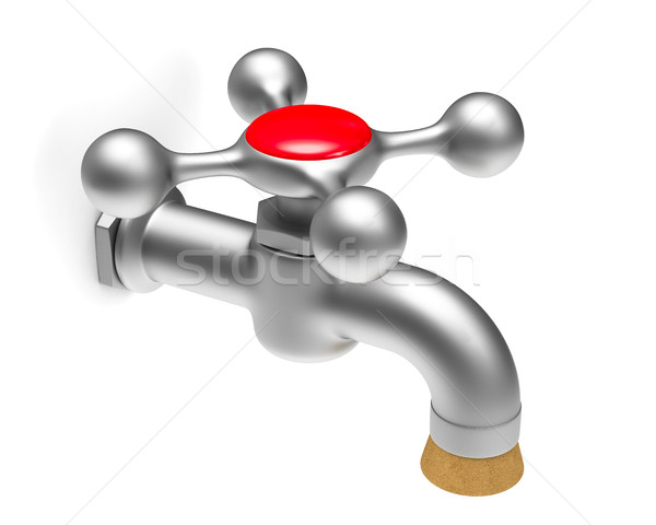 faucet on white background. Isolated 3D image Stock photo © ISerg
