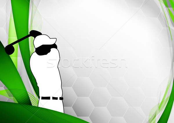 Golf Plakat Golfer Schießen Raum Gras Stock foto © IstONE_hun