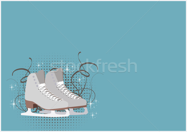 Skate łyżwiarstwo figurowe lodu przestrzeni tle zimą Zdjęcia stock © IstONE_hun