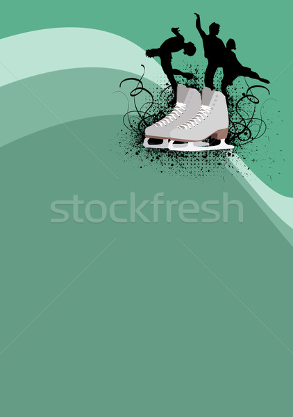 Patinaj artistic poster oameni gheaţă spaţiu femeie Imagine de stoc © IstONE_hun