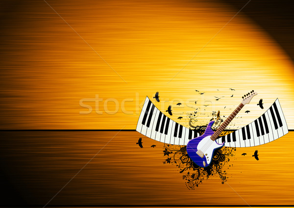 Piano guitare résumé espace cadre Rock [[stock_photo]] © IstONE_hun