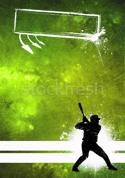 Baseball sport affiche joueur de baseball grunge espace [[stock_photo]] © IstONE_hun