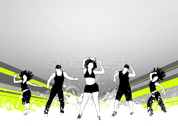 Stockfoto: Fitness · dans · abstract · kleur · zumba · ruimte