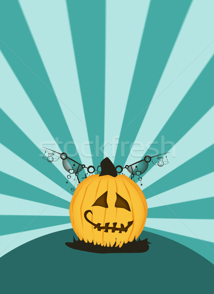 Stockfoto: Halloween · poster · pompoen · abstract · ruimte · ontwerp