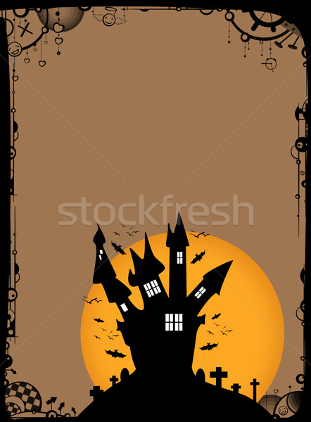 Halloween poster ev ay uzay Stok fotoğraf © IstONE_hun