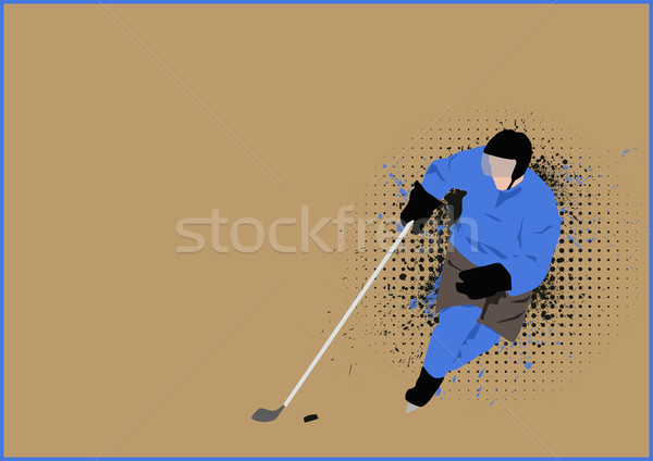 Hokej plakat gracz lodu przestrzeni sportu Zdjęcia stock © IstONE_hun