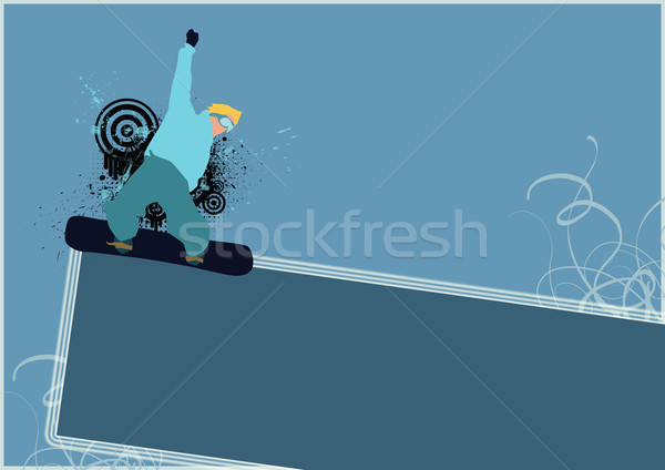 Snowboard plakat człowiek przestrzeni kobieta Zdjęcia stock © IstONE_hun
