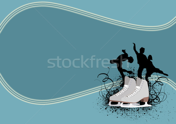 Patinaj artistic poster oameni gheaţă spaţiu femeie Imagine de stoc © IstONE_hun
