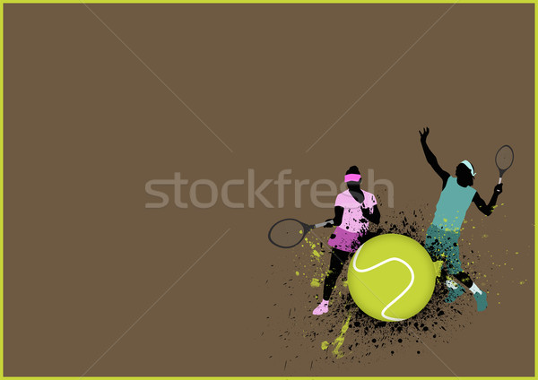 Tennis sport affiche homme femme espace [[stock_photo]] © IstONE_hun