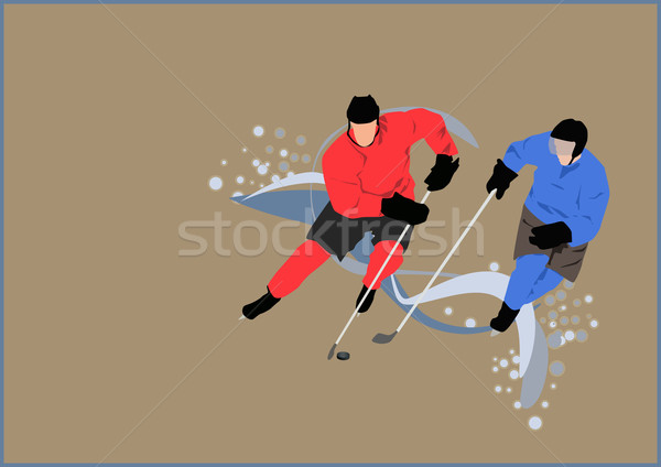 Hockey affiche joueur glace espace sport [[stock_photo]] © IstONE_hun