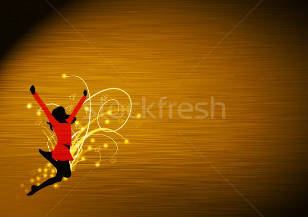 Cheerleader abstract kleur poster familie muziek Stockfoto © IstONE_hun