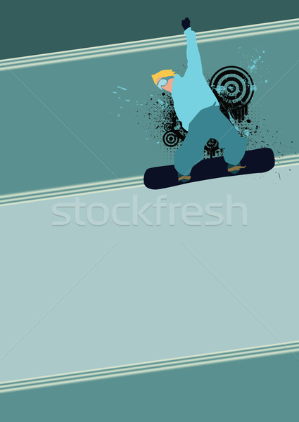 Snowboard sporturi de iarna poster om spaţiu femeie Imagine de stoc © IstONE_hun