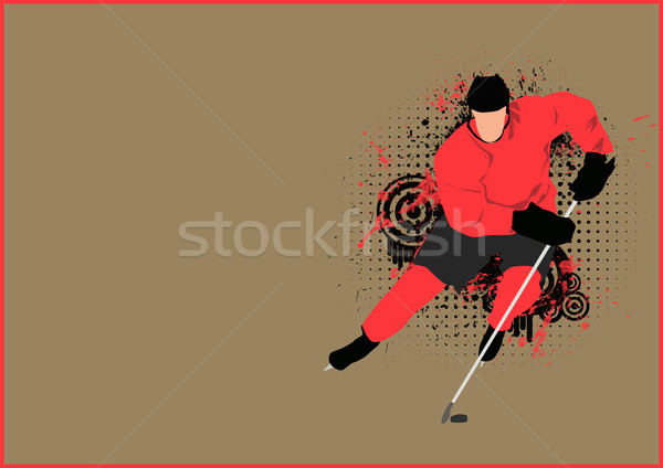 Stockfoto: Hockey · poster · speler · ijs · ruimte · sport