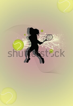 Tennis affiche résumé balle de tennis joueur sport [[stock_photo]] © IstONE_hun