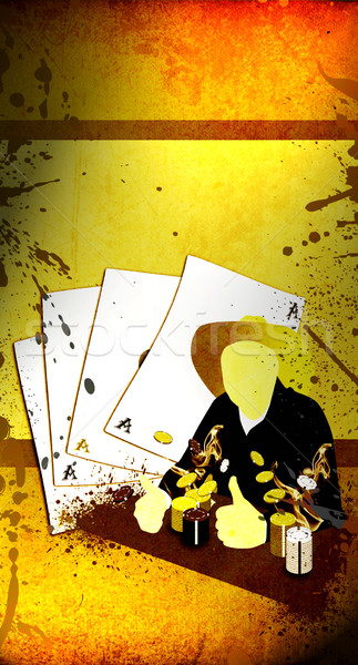 Occidentale poker abstract grunge spazio fumo Foto d'archivio © IstONE_hun
