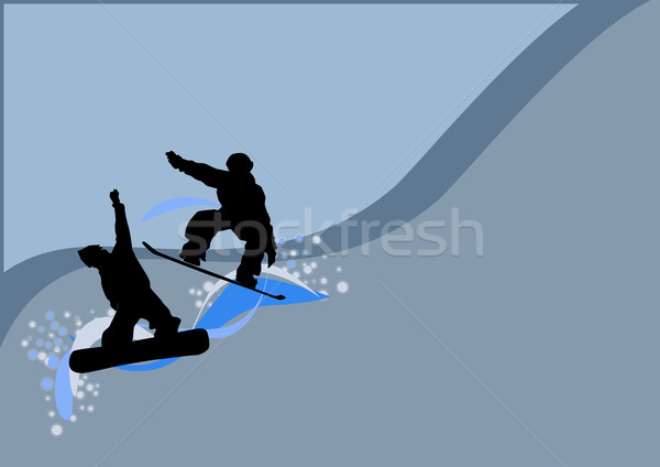 Snowboard plakat człowiek przestrzeni kobieta Zdjęcia stock © IstONE_hun
