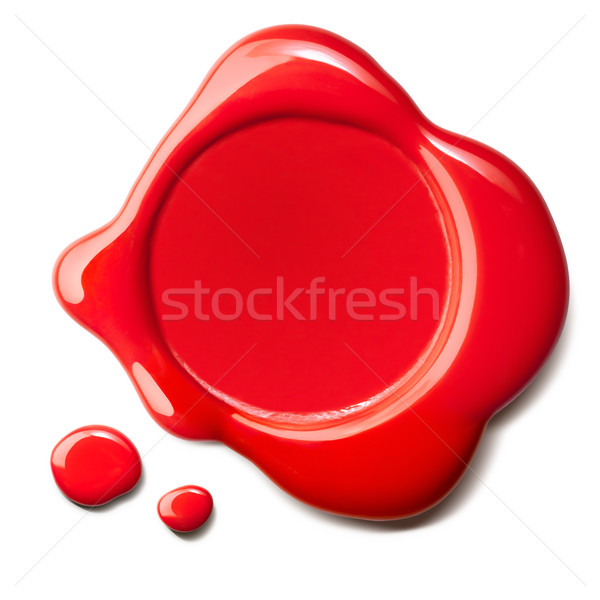 Vermelho cera selar gotas isolado branco Foto stock © italianestro