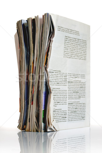 Foto stock: Revistas · papel · blanco · industrial · basura · reciclaje