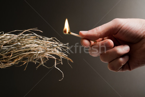 Sehr brennbaren männlich Hand halten Spiel Stock foto © italianestro