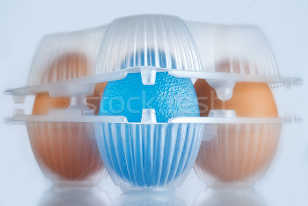 Voedsel eieren pakket Blauw ei Stockfoto © italianestro