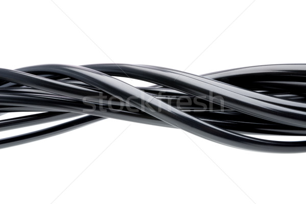 Przewody elektryczne kabli odizolowany biały streszczenie Zdjęcia stock © italianestro