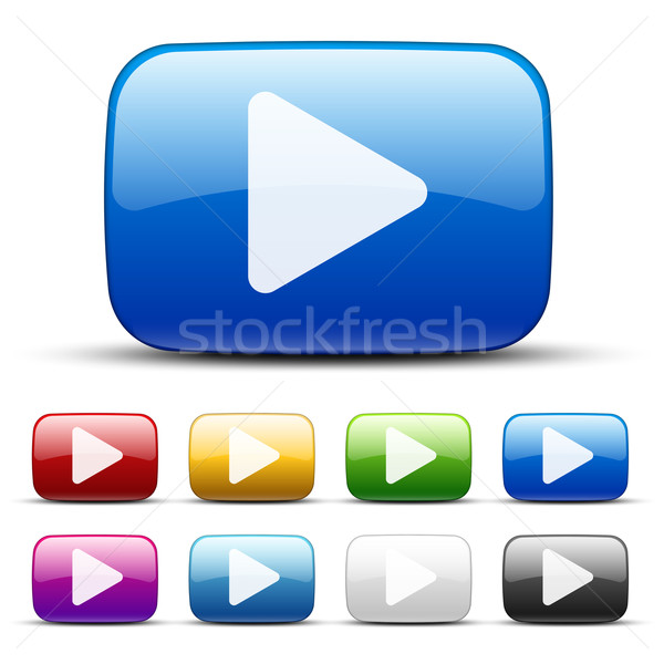 Videó gombok vektor színes fényes terv Stock fotó © iunewind